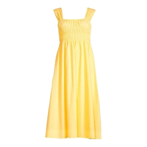Nanette Lepore Yellow Smocked Midi Dress NWT | Sleeveless Tiered | Size 10 - Picture 6 of 12